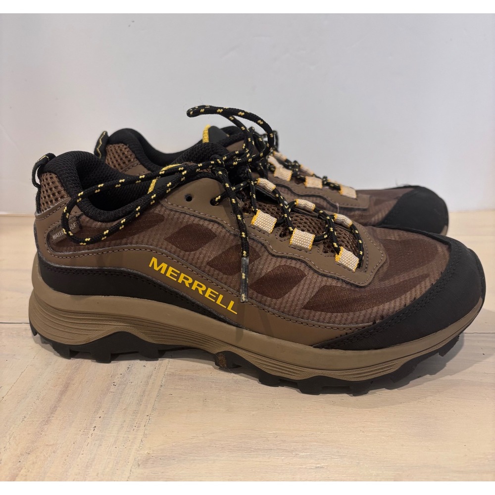 Merrell Kids Brown Waterproof Hiking Shoes MK265941 Size 3M Trail Sneakers